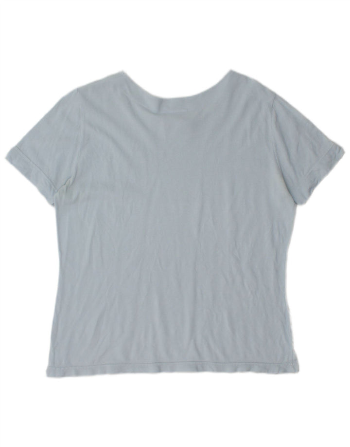 Lacoste T-Shirt Femme Top Taille 48 XL Bleu Coton