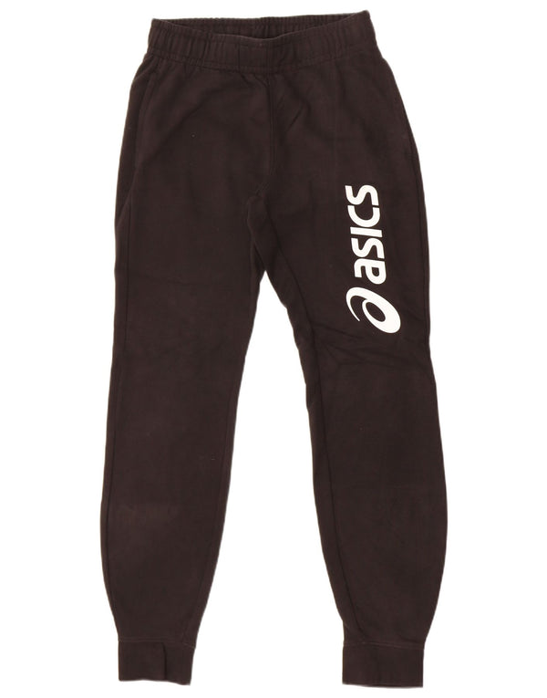 Asics Pantalon de survêtement graphique pour homme, petit, en coton noir