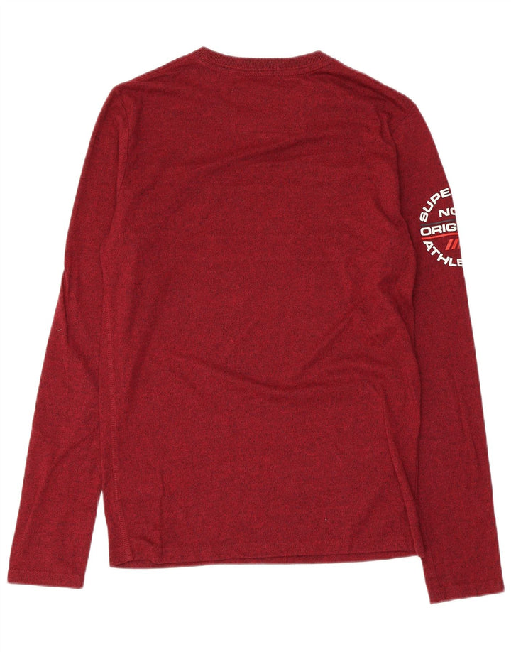 SUPERDRY Haut graphique à manches longues pour homme en coton moucheté petit marron