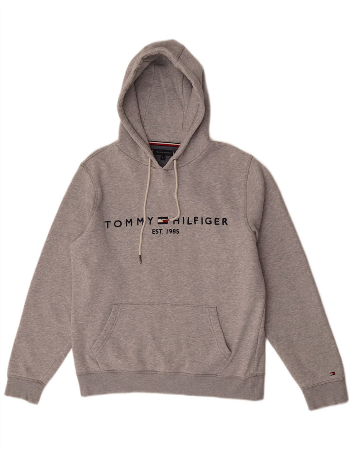 Tommy Hilfiger Pull à Capuche Graphique Homme Gris Moyen