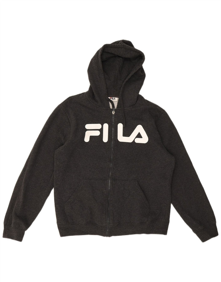 Fila Pull à capuche zippé graphique garçon 15-16 ans Gris Coton