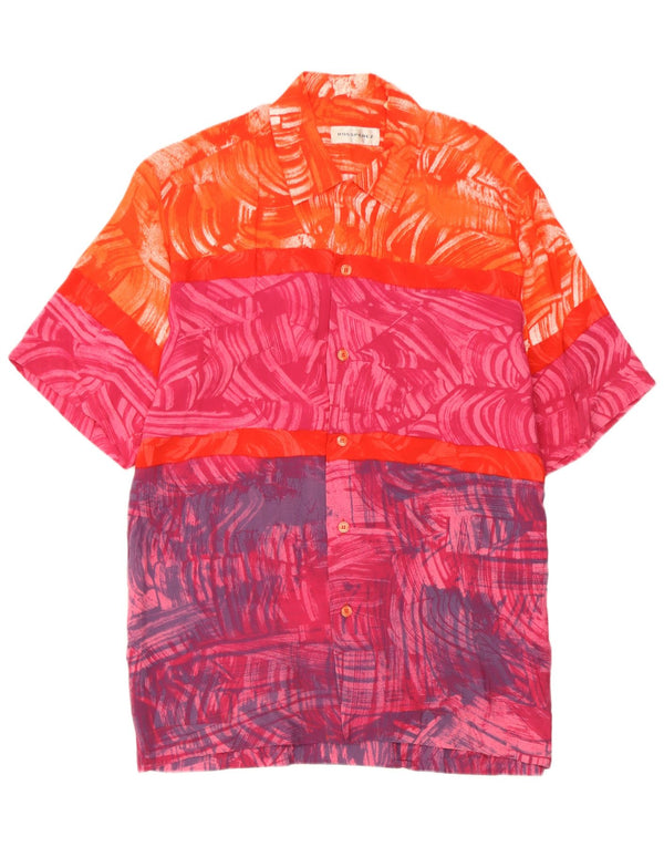 Chemise à manches courtes homme vintage Viscose multicolore moyenne
