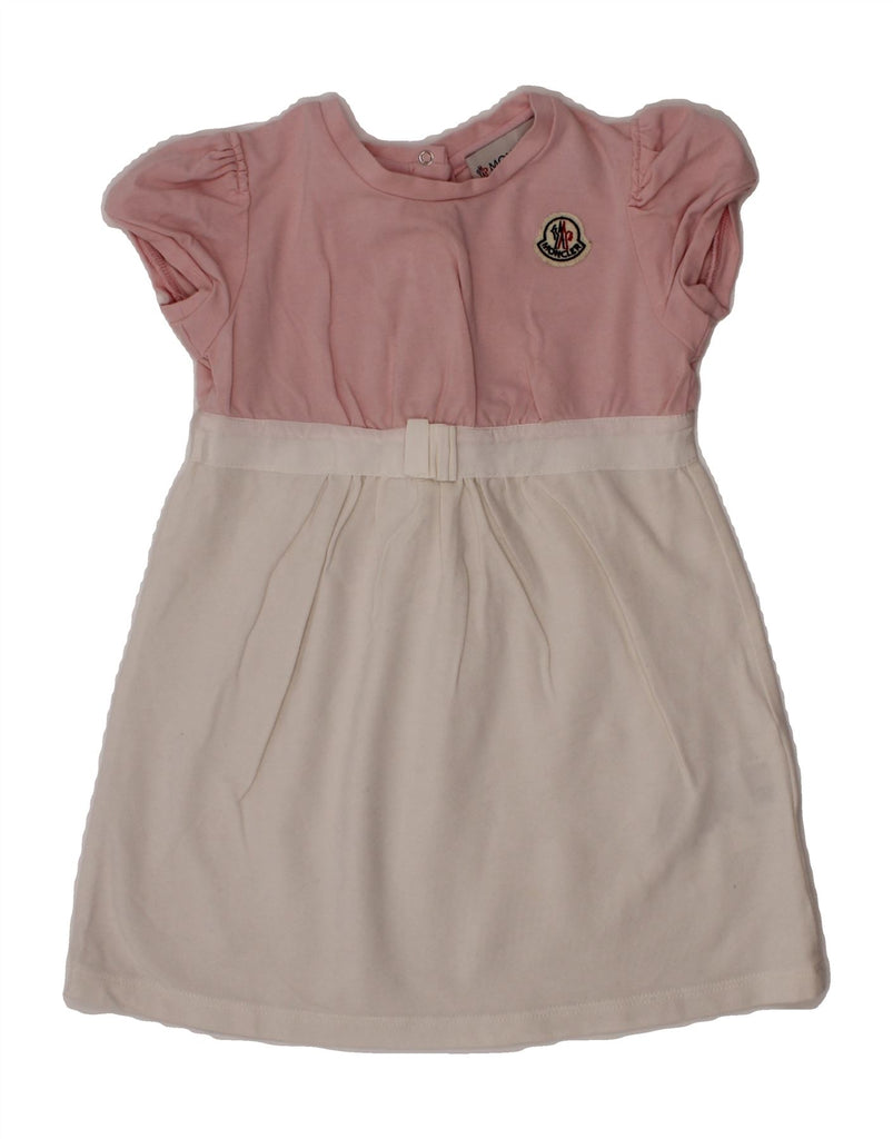MONCLER Baby Girls Basic Dress 18-24 Months Pink Colourblock Cotton Vintage Moncler and Second-Hand Moncler from Messina Hembry 