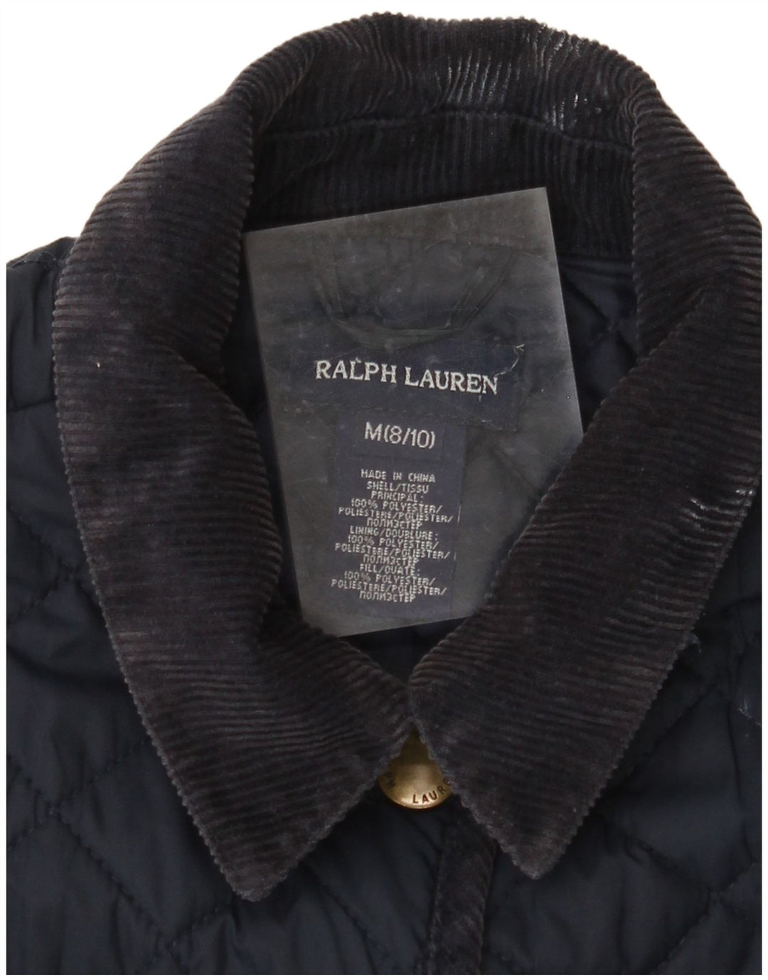 RALPH LAUREN Veste matelassée fille 8-9 ans Polyester bleu marine moyen