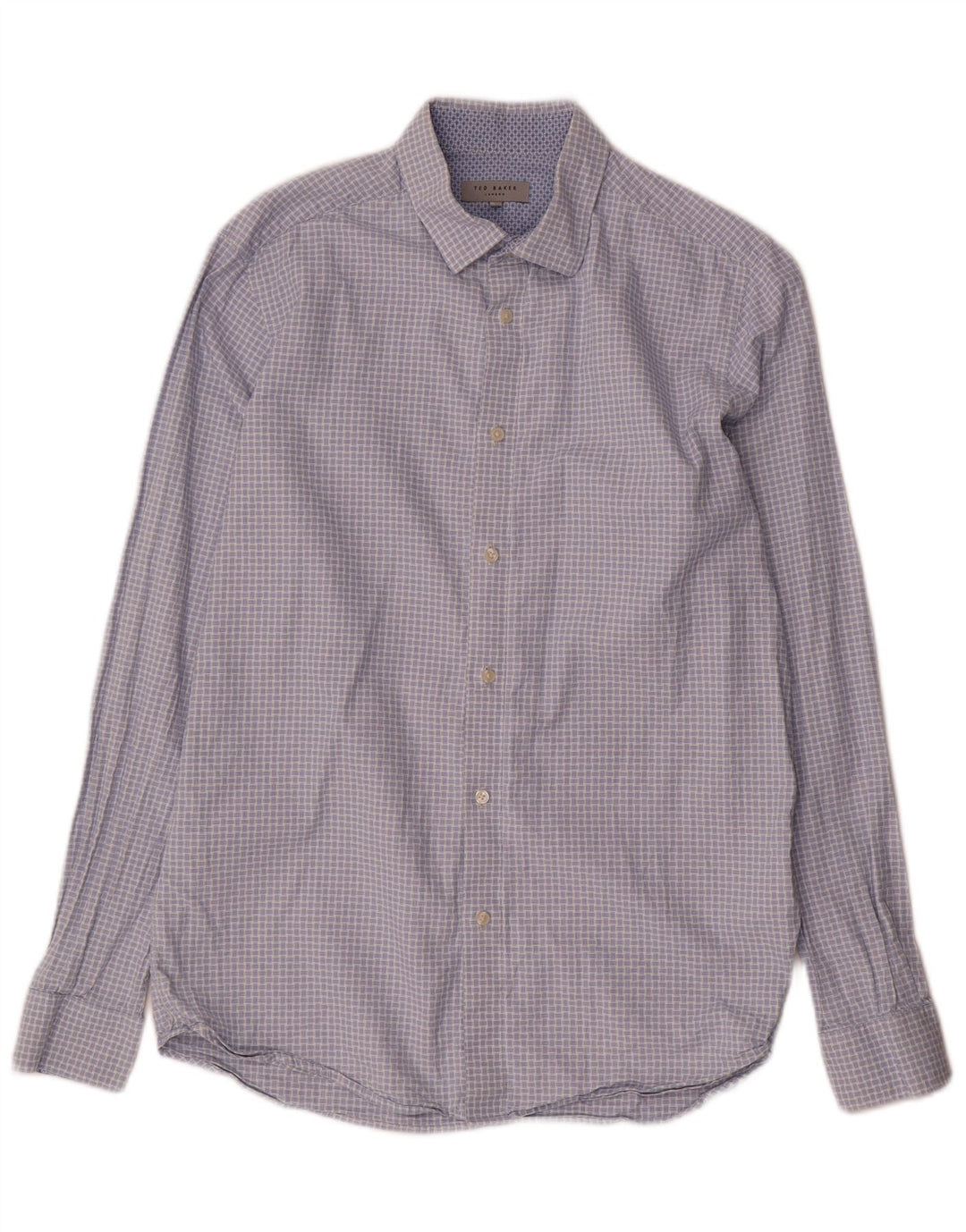 Ted Baker Chemise Homme Taille 3 Bleu Moyen Vichy Coton