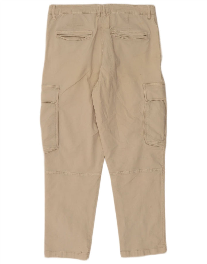 ZARA Pantalon cargo droit pour homme EU 40 Medium W31 L27 Coton beige