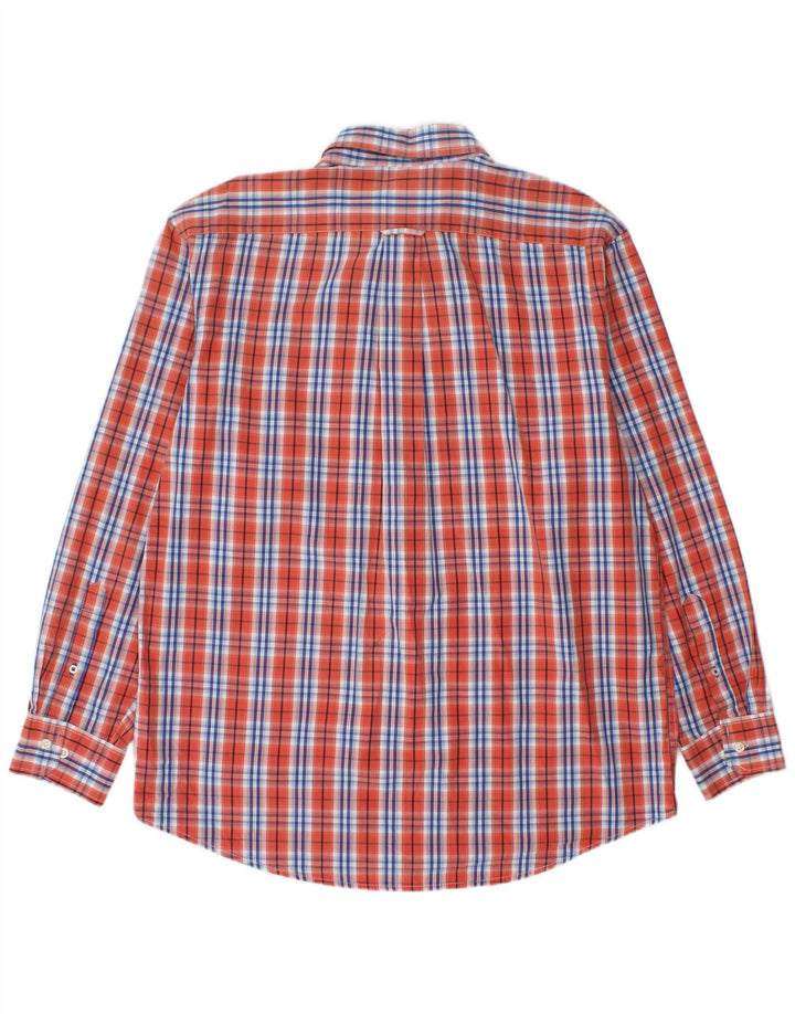 Izod Chemise Homme Grand Carreau Orange Coton