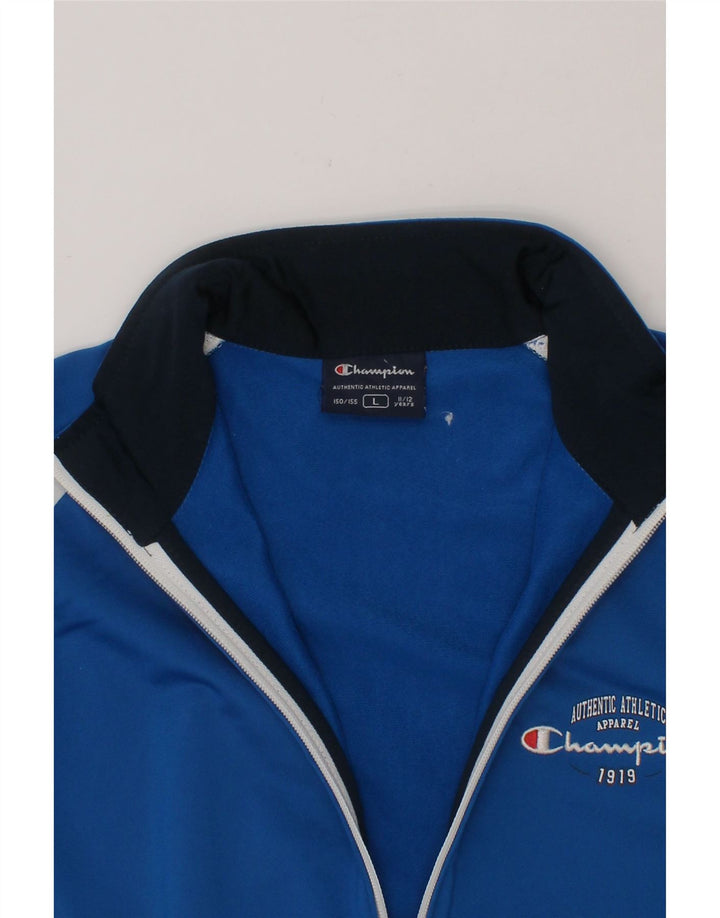 CHAMPION Boys Tracksuit Top Jacket 11-12 Years Large Blue Colourblock Vintage Champion and Second-Hand Champion from Messina Hembry 
