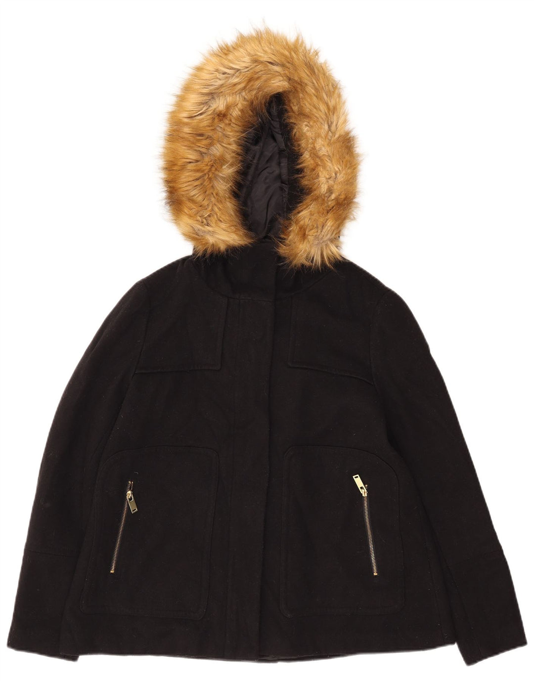 Zara Womens Bomber Jacket UK 14 Medium Noir Polyester