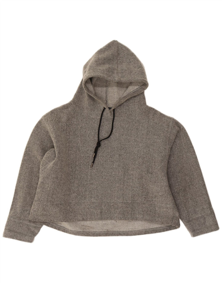 Zara Pull à capuche surdimensionné pour femme UK 14 Acrylique gris moyen