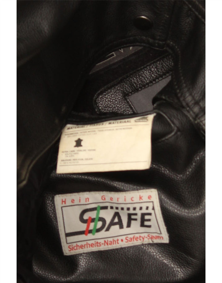 HEIN GERICKE Veste de motard en cuir pour hommes UK 40 Grand cuir noir