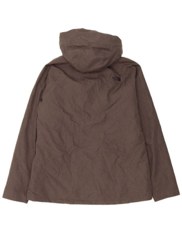 The North Face Veste coupe-vent à capuche pour femme UK 16 Large Gris Polyester