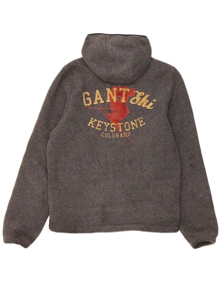 Gant Pull à Capuche Zippé Graphique Homme Gris Moyen Moucheté Polyester
