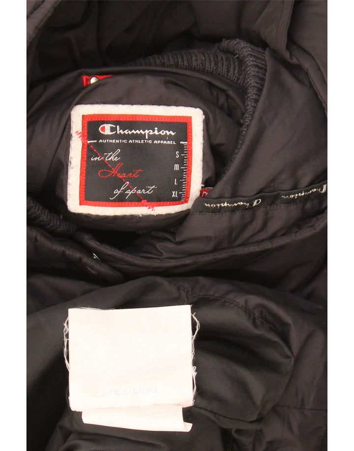 Champion Manteau rembourré à capuche pour femme UK 44 Medium Noir Polyester