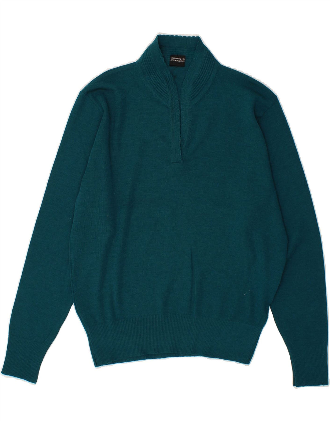 VINTAGE Womens Shawl Neck Jumper Sweater UK 12 Medium Green Vintage Vintage and Second-Hand Vintage from Messina Hembry 