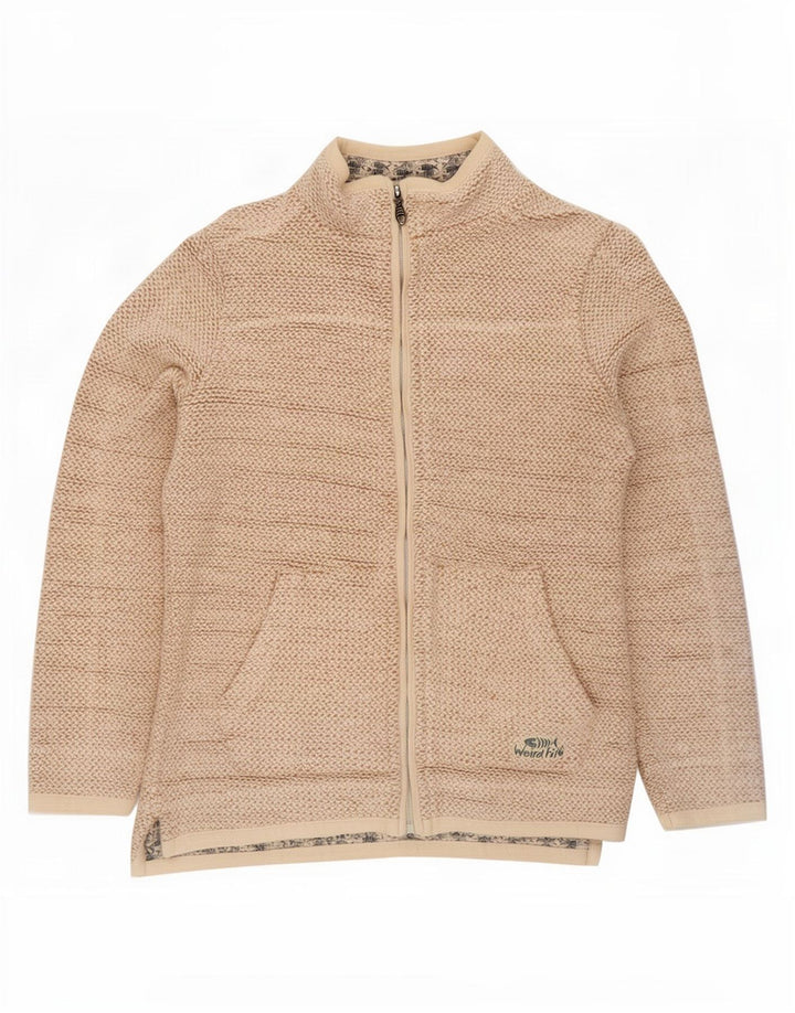 Weird Fish Veste de survêtement pour femme UK 10 Petit coton beige