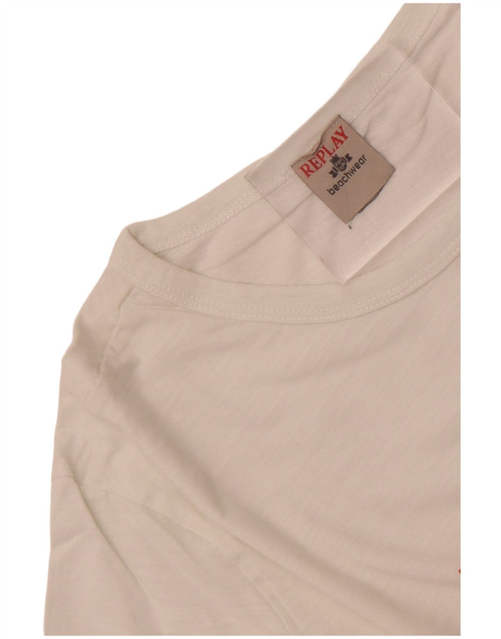 Replay T-Shirt Graphique Homme Petit Blanc