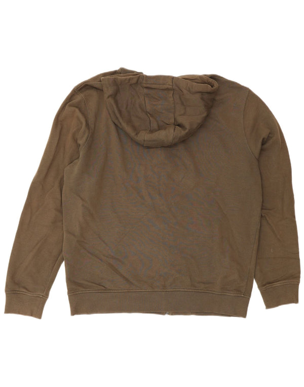 Lyle & Scott Pull à capuche zippé coupe régulière pour hommes, grand coton marron