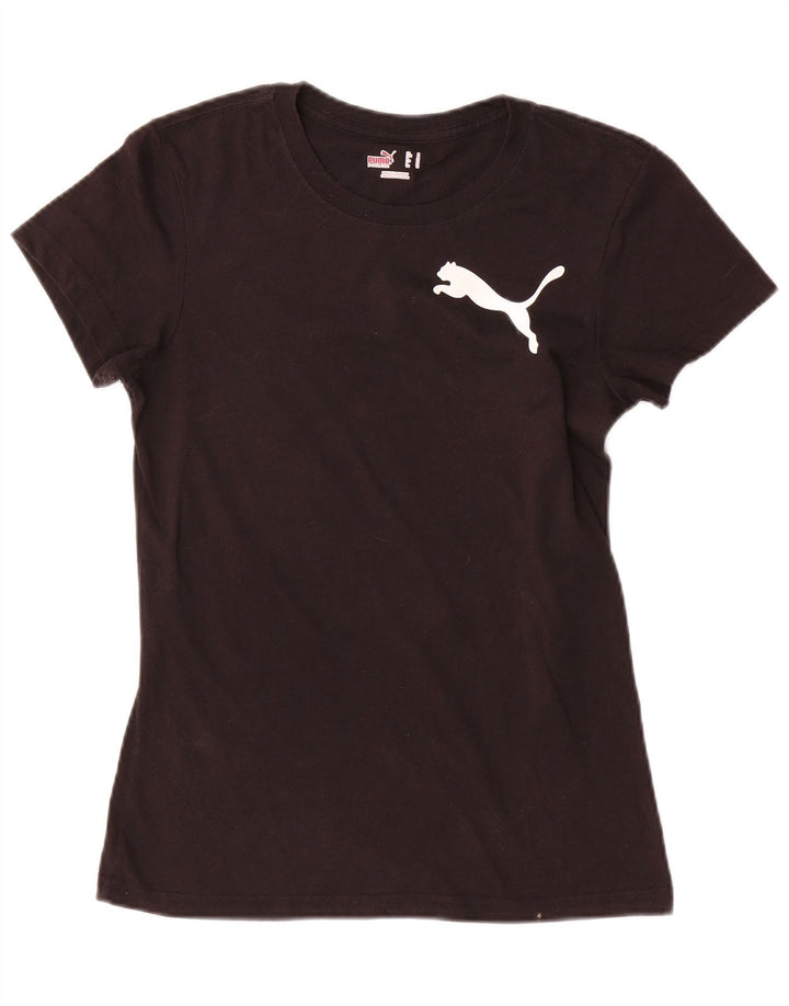 PUMA T-Shirt Femme UK 12 Medium Noir