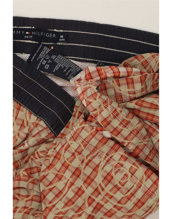Tommy Hilfiger Short de bain homme en coton à carreaux rouge moyen
