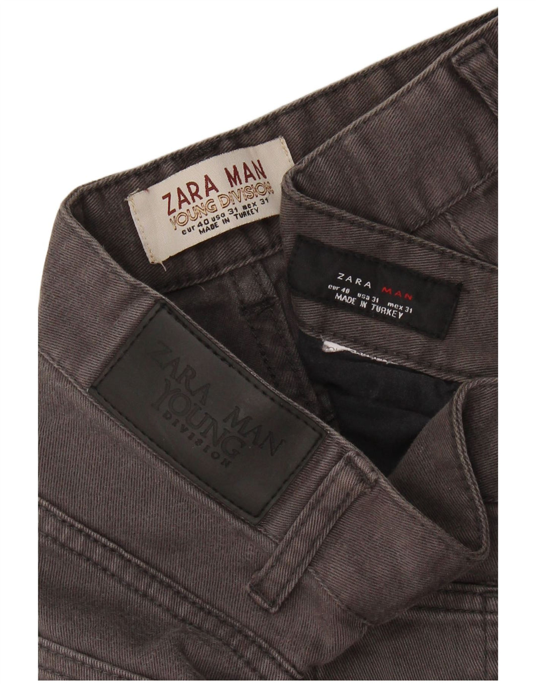 ZARA Pantalon décontracté droit pour homme EU 40 Medium W31 L31 Gris