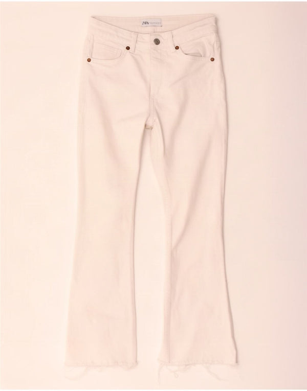 Jean évasé femme Zara EU 36 W26 L24 Coton blanc