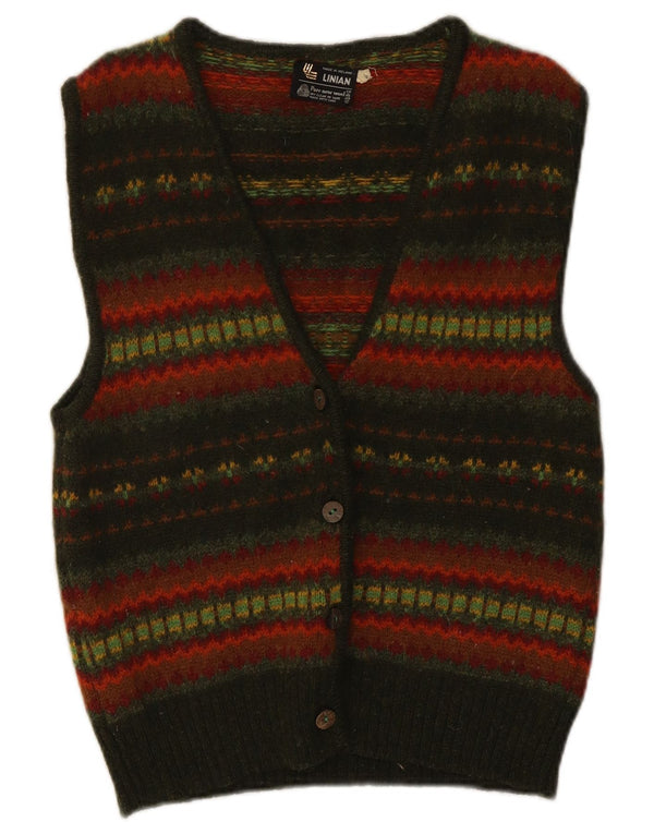 VINTAGE Femme Cardigan Pull EU 40 Moyen Multicolore Rayé