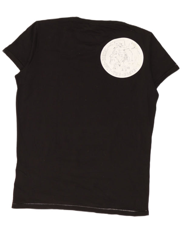 DIESEL T-Shirt Graphique Homme Noir Moyen à Pois Coton