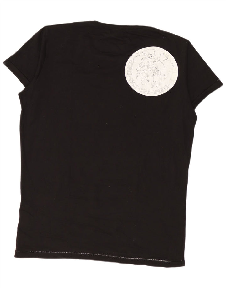 DIESEL T-Shirt Graphique Homme Noir Moyen à Pois Coton