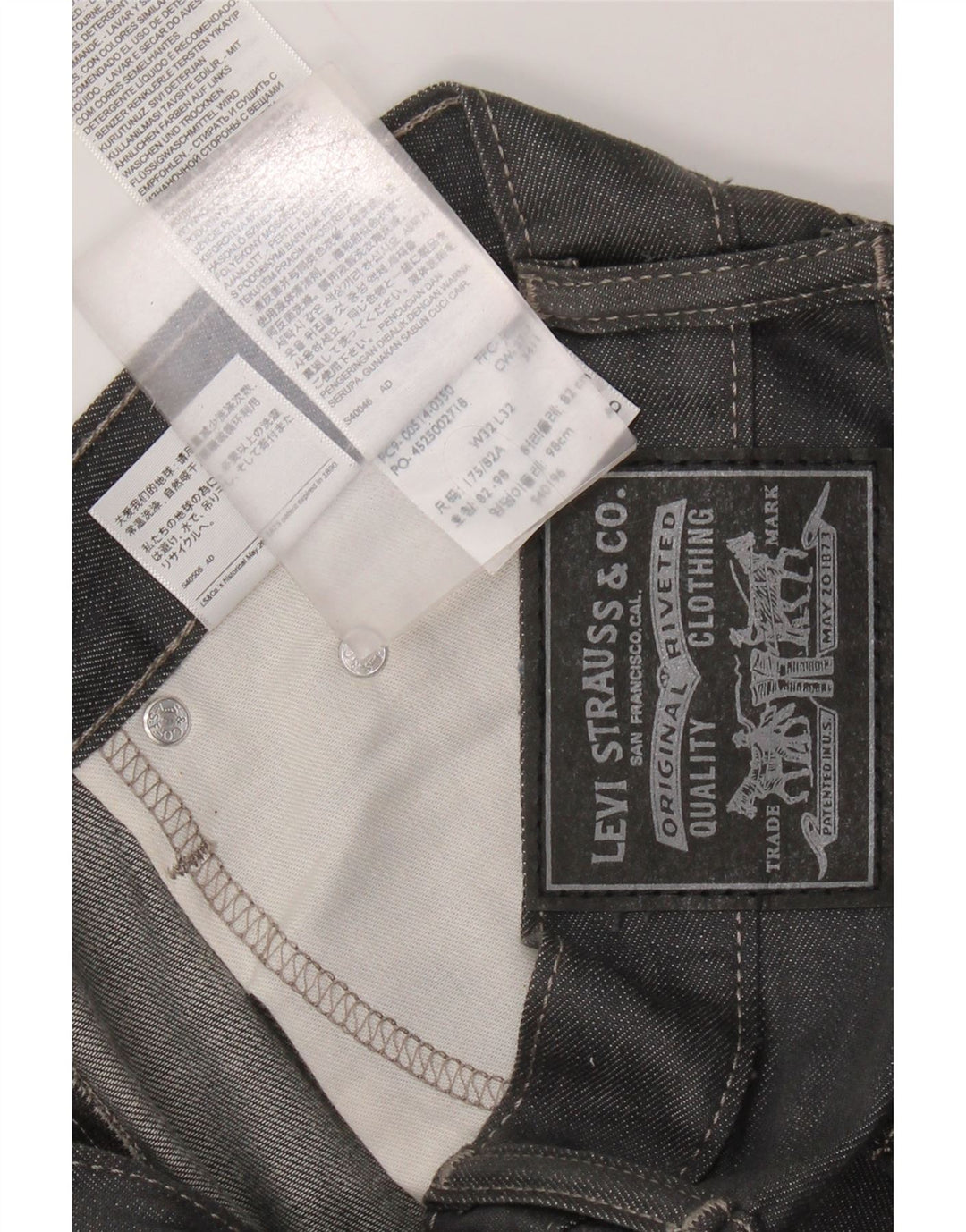 LEVI'S Jean Droit Homme W32 L32 Gris Coton