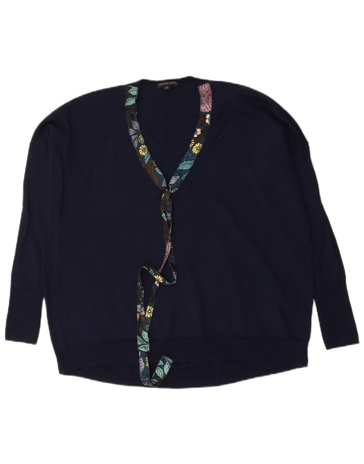 J. Crew Pull surdimensionné à col en V pour femme UK 14 Bleu marine moyen