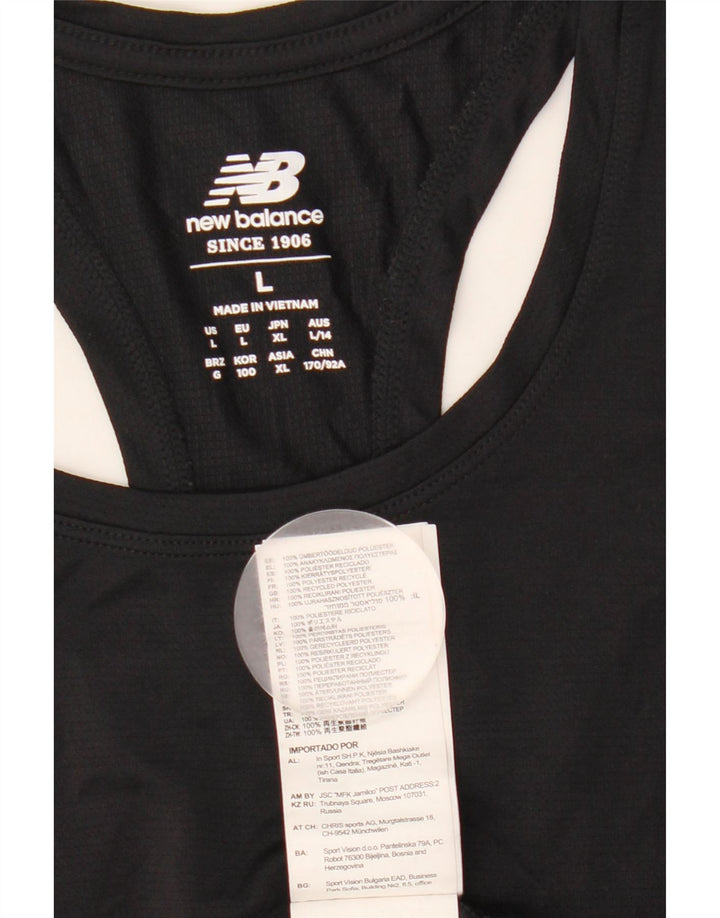 NEW BALANCE Débardeur Femme UK 14 Large Noir Polyester