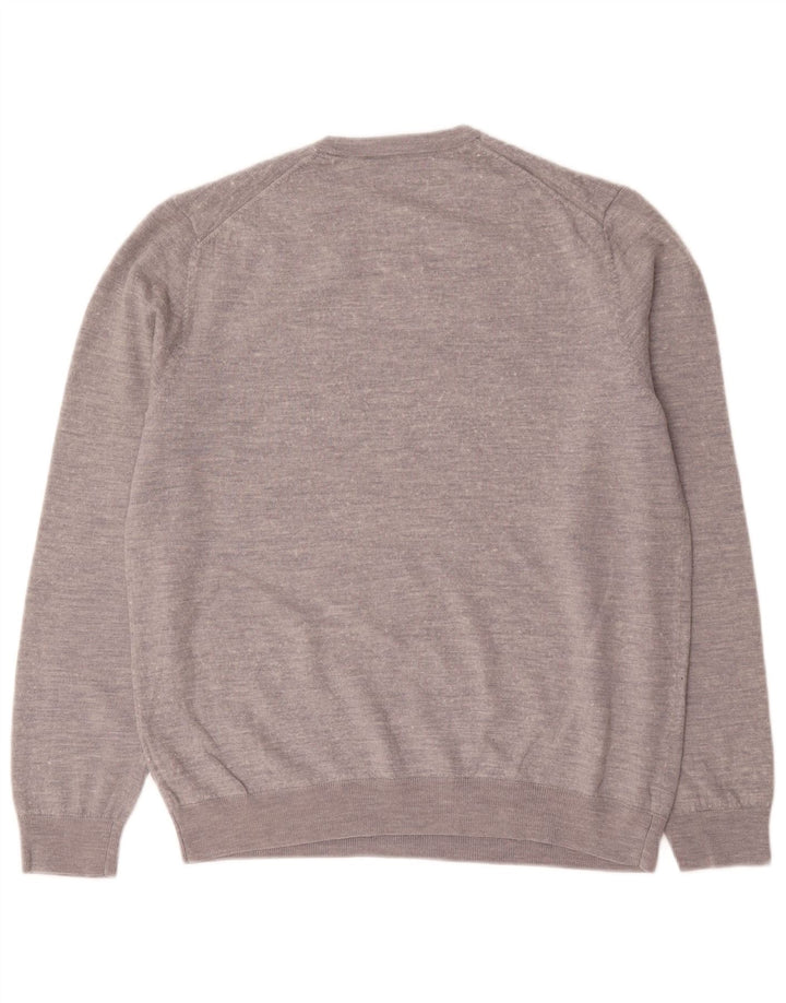 Marks & Spencer Pull à col rond pour homme en laine mérinos grise