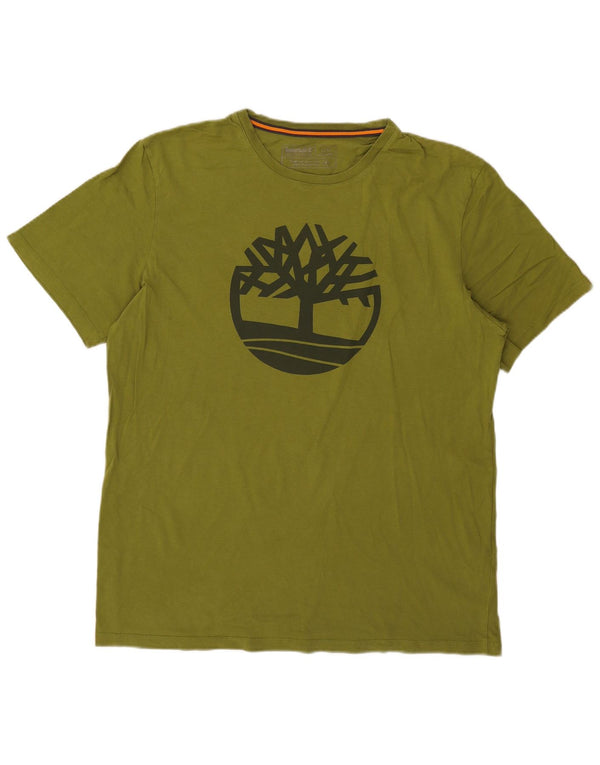 Timberland Mens Regular Fit Graphic T-Shirt Top Large Vert Coton