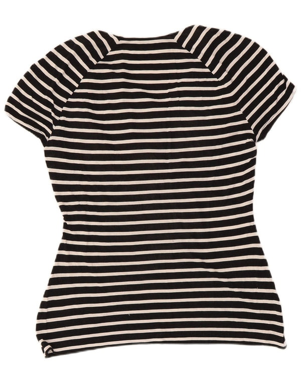 Max Mara Womens Weekend Blouse Top UK 12 Moyen Noir Rayé