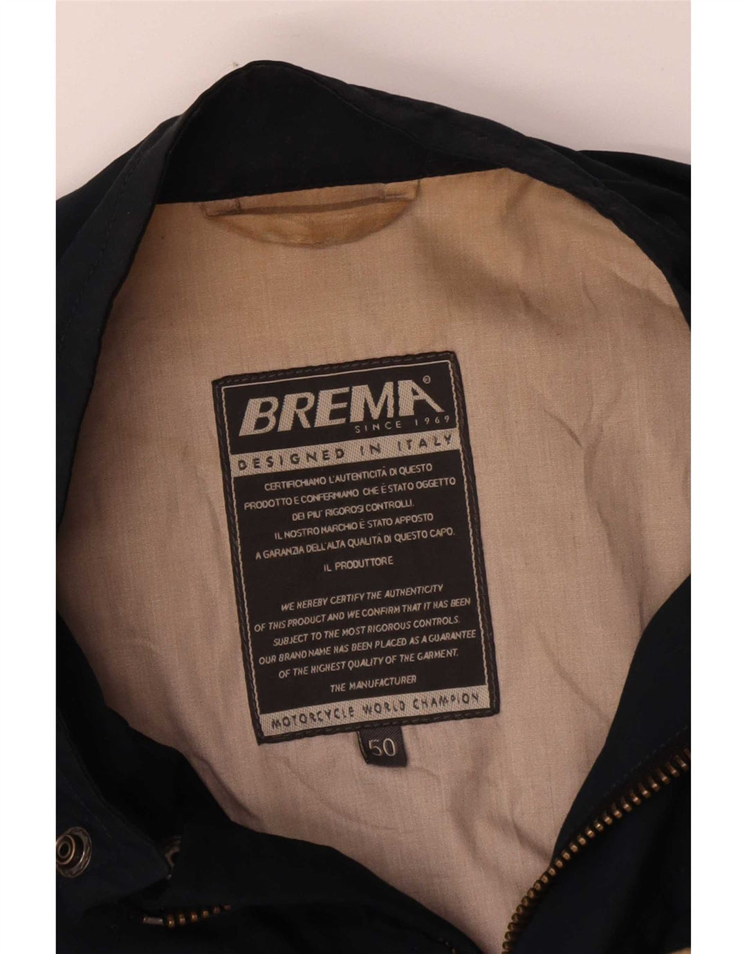 Brema Veste Bomber Graphique Homme IT 50 Large Bleu Marine