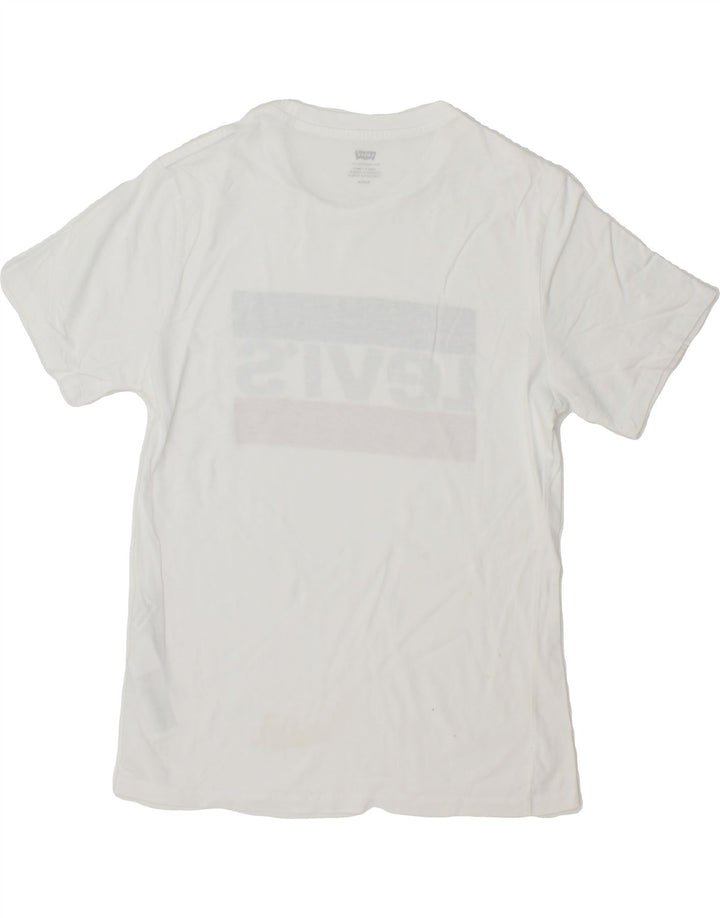 LEVI'S Mens Graphic T-Shirt Top Small White Cotton Vintage Levi's and Second-Hand Levi's from Messina Hembry 