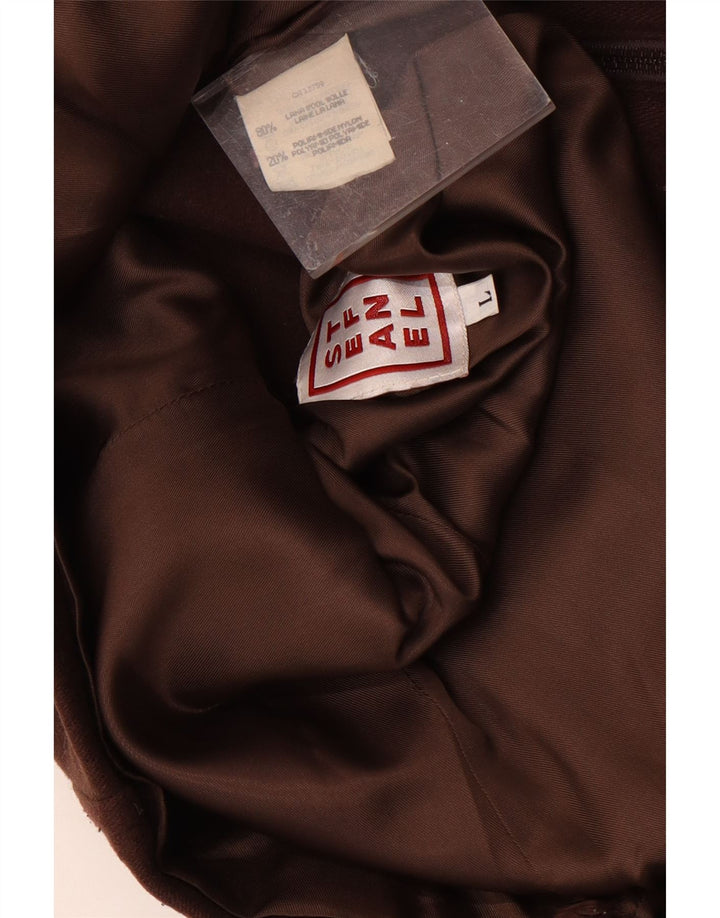 Stefanel Veste Bomber Femme UK 16 Grande Laine Marron