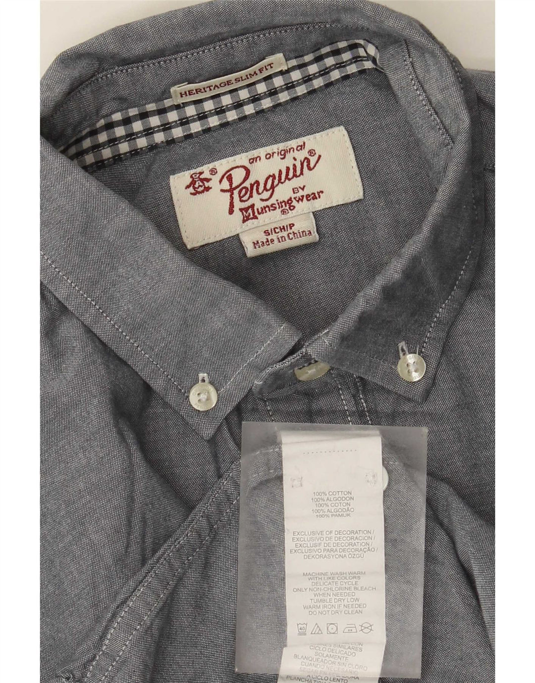 Penguin Chemise Slim Fit Heritage Homme Gris Petit Coton