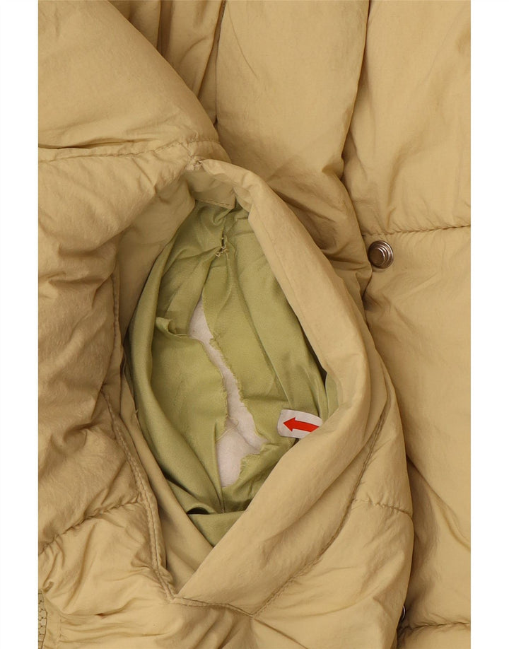 ZARA Veste matelassée surdimensionnée pour femme UK 14 Polyester beige moyen