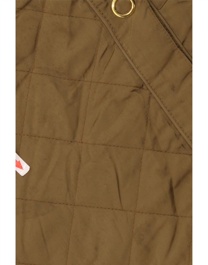 ZARA Veste matelassée à capuche pour femme UK 14 Medium Kaki Polyester