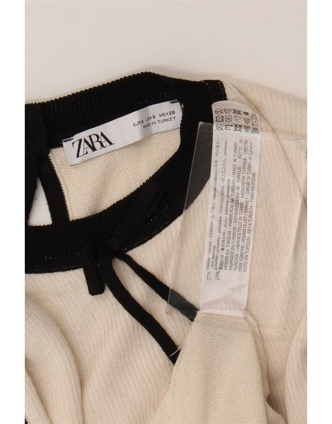 Zara Robe à volants pour femme UK 10 Petite Viscose Blanche