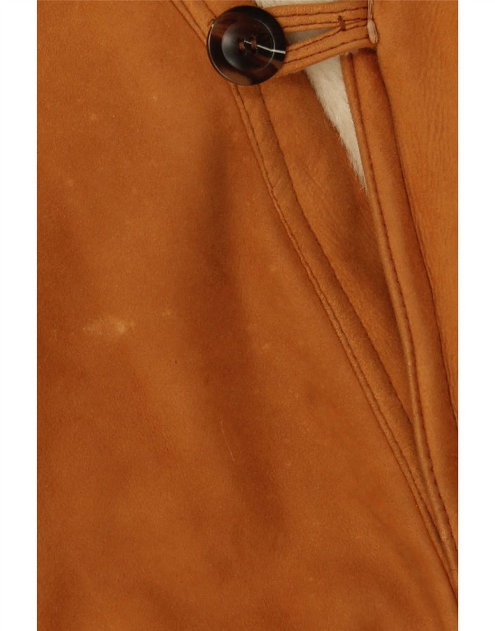 VINTAGE Veste en peau de mouton pour homme UK 40 Large Marron