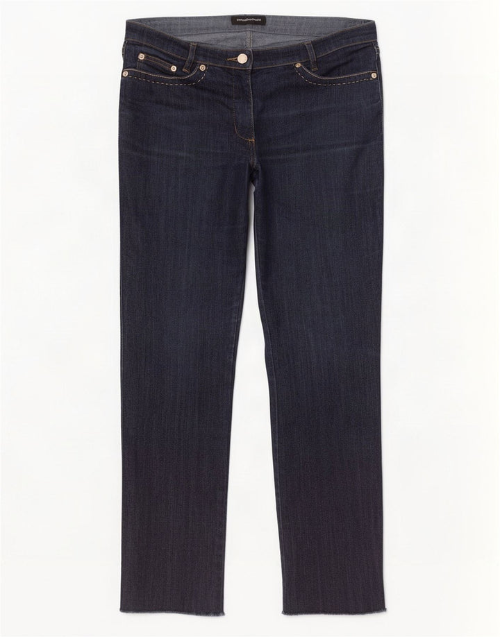 Roccobarocco Jean droit femme W32 L29 coton bleu marine