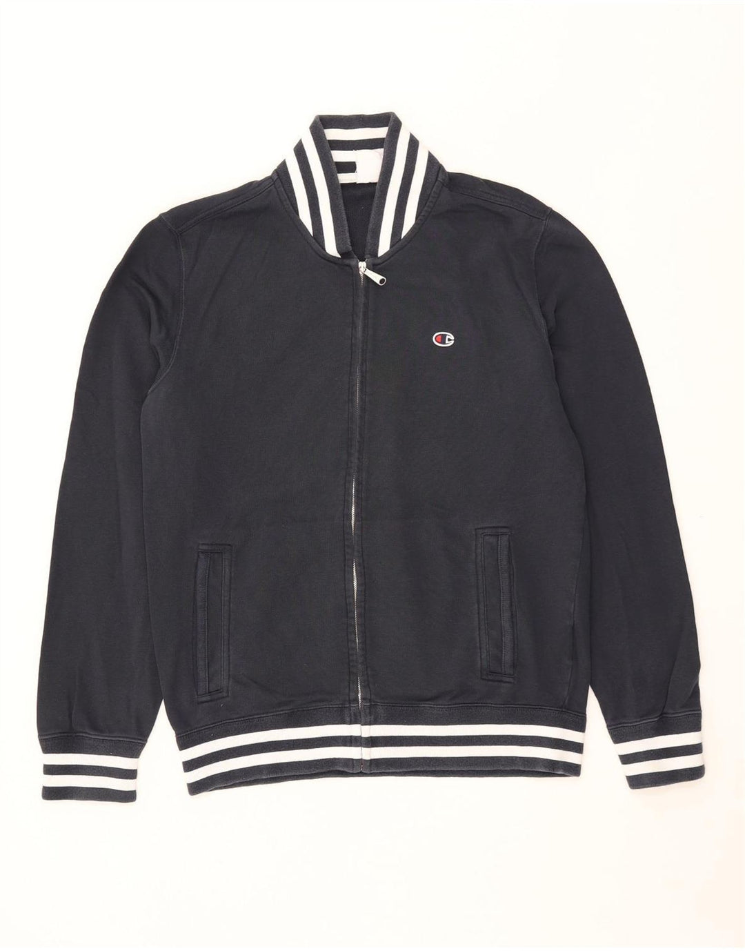 CHAMPION Veste de Survêtement Homme Bleu Marine Moyen Rayé Coton