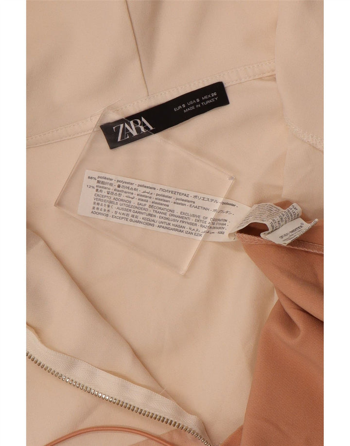 Zara Veste Anorak à capuche pour femme UK 10 Small Multicolore Colourblock