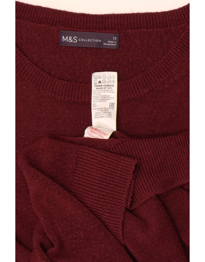 Marks & Spencer Pull col bateau pour femme UK 12 Acrylique marron moyen