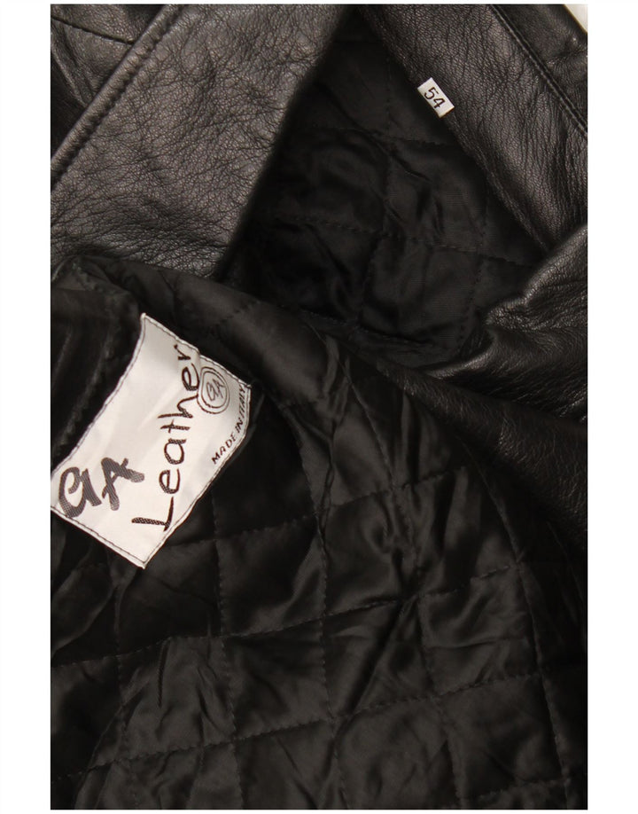 Veste en cuir homme vintage IT 54 2XL Cuir noir