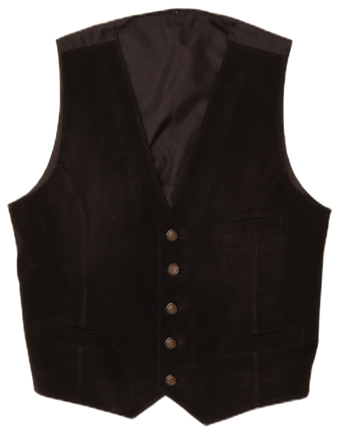 gilet en daim homme vintage UK 40 cuir noir moyen
