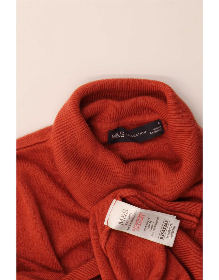 Marks & Spencer Pull col roulé pour femme UK 8 Petit Acrylique Rouge